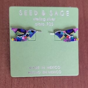 Seed & Sage Multicolor Sterling Silver Bird Stud Earrings